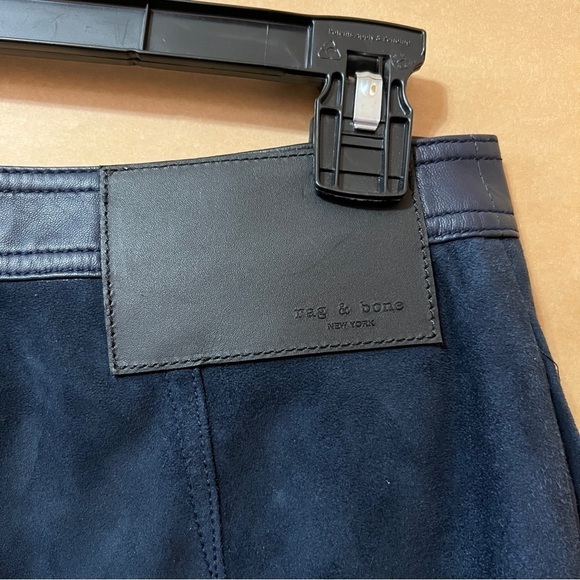 Rag & Bone | Siggy Goat Leather Snap Button Front Mini Skirt Lamb Leather Size 4 - Picture 12 of 14